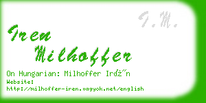 iren milhoffer business card